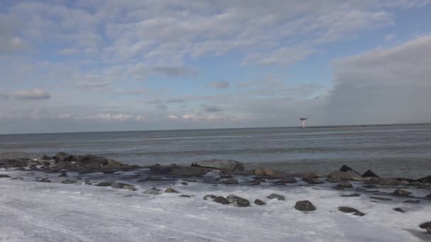 Vue Panoramique Sur Mer Nord Près Entrée Port Rotterdam — Video