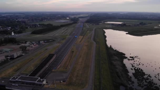 Widok Lotu Ptaka Pojazdy Jadące Tunelu A15 Noord Holandii Południowej — Wideo stockowe