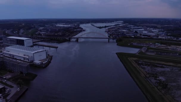 Ruhige Gewässer Des Flusses Noord Südholland Niederlande Antenne — Stockvideo