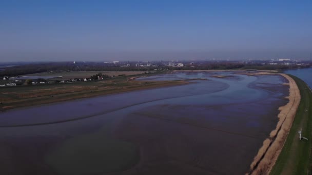 Noord River Blue Sky Creezepolder Κοντά Στο Ridderkerk Στη Νότια — Αρχείο Βίντεο