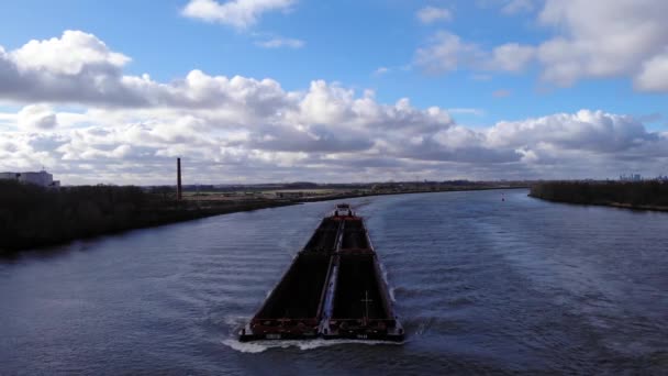 Hollanda Daki Puttershoek Yakınlarındaki Idyllic Oude Maas Nehri Nde Içi — Stok video