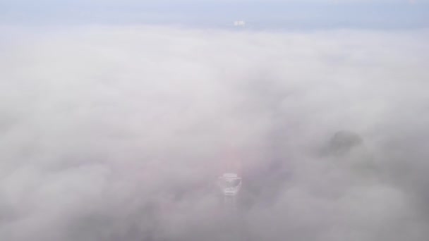Zéro Visibilité Alors Que Brouillard Épais Enveloppe Région Zwijndrecht Town — Video