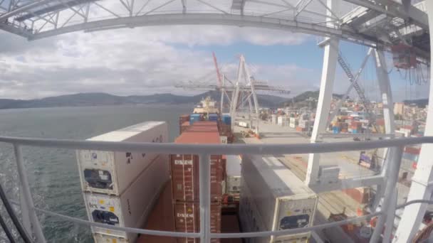 Timelapse Des Opérations Fret Dans Port Vigo — Video