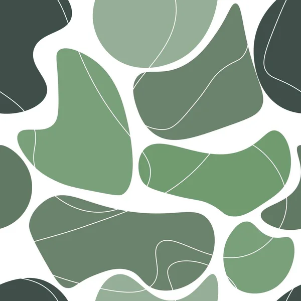 Modèle Sans Couture Avec Des Formes Géométriques Vertes Des Lignes — Image vectorielle