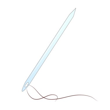 Vektör dikiş iğne iplik ile