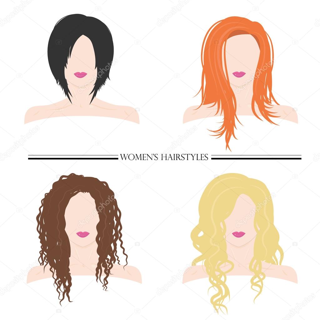 women's hairstyles. types of female hairstyles. — stock