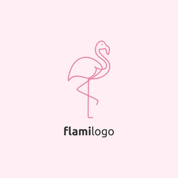Logo Ilhamları Için Flamingo Çizgisi Vektör Simgesi — Stok Vektör