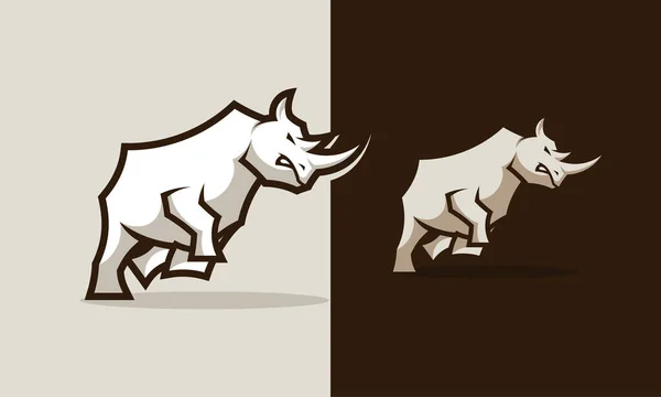 Illustration Wütend Nashorn Logo Design Inspiration Vorlage lizenzfreie Stockvektoren