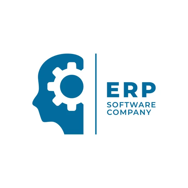 Enterprise Resource Planning Logo Design Vorlage Auf Weißem Hintergrund lizenzfreie Stockvektoren