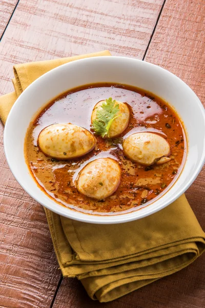 Indian famous Egg Masala curry / Anda Curry / Anda Masala curry / egg curry — Stock Photo, Image