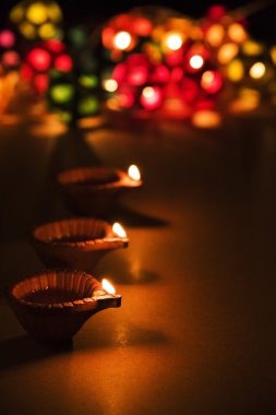 güzel diwali seçici odak aydınlatma,
