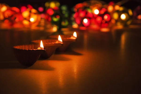 Vacker diwali belysning, selektiv inriktning — Stockfoto