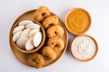 gıda Güney Hint gıda idli vada sambar ile