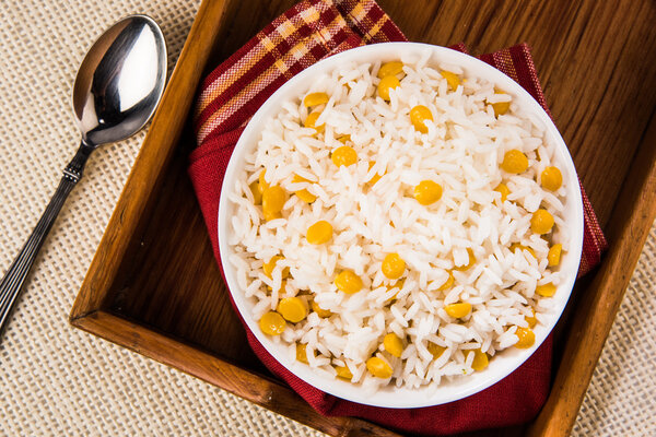 chala dal and basmati rice, chana dal rice