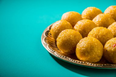 Hint tatlılar bundi laddu veya motichur laddu veya motichoor laddu, seçici odak
