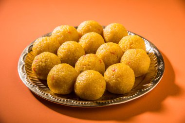 Hint tatlılar bundi laddu veya motichur laddu veya motichoor laddu, seçici odak