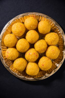 Hint tatlılar bundi laddu veya motichur laddu veya motichoor laddu, seçici odak
