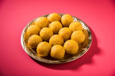 Hint tatlılar bundi laddu veya motichur laddu veya motichoor laddu, seçici odak