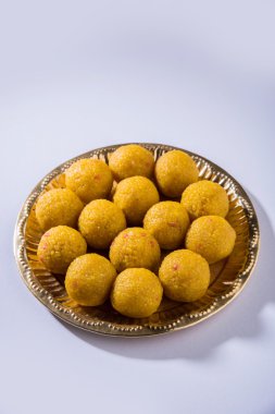 Hint tatlılar bundi laddu veya motichur laddu veya motichoor laddu, seçici odak