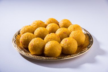 Hint tatlılar bundi laddu veya motichur laddu veya motichoor laddu, seçici odak