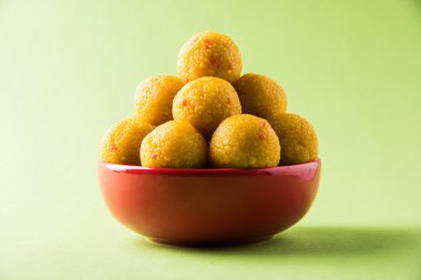 Hint tatlılar bundi laddu veya motichur laddu veya motichoor laddu, seçici odak