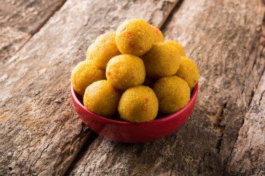 Hint tatlılar bundi laddu veya motichur laddu veya motichoor laddu, seçici odak