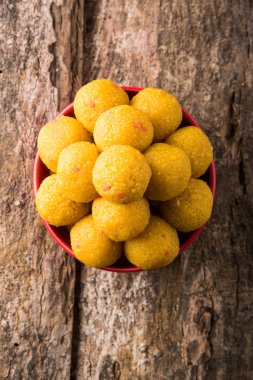 Hint tatlılar bundi laddu veya motichur laddu veya motichoor laddu, seçici odak