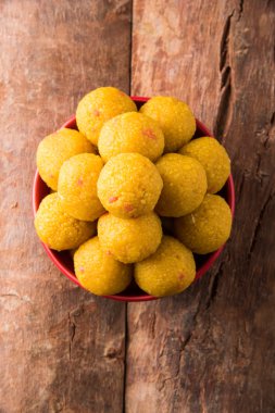 Hint tatlılar bundi laddu veya motichur laddu veya motichoor laddu, seçici odak
