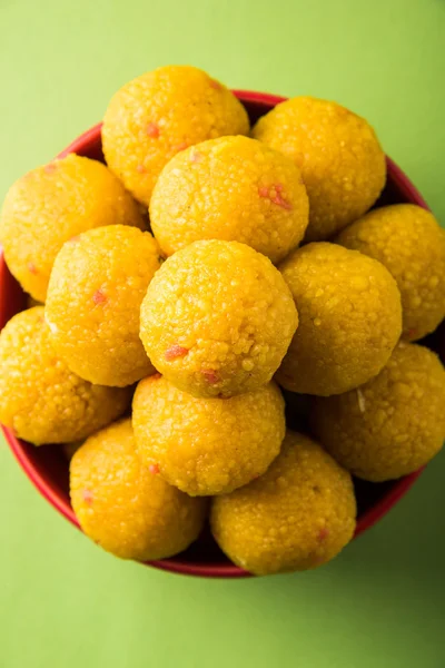 Hint tatlılar bundi laddu veya motichur laddu veya motichoor laddu, seçici odak — Stok fotoğraf
