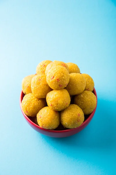 Indische Süßigkeiten bundi laddu oder motichur laddu oder motichoor laddu, selektiver Fokus — Stockfoto