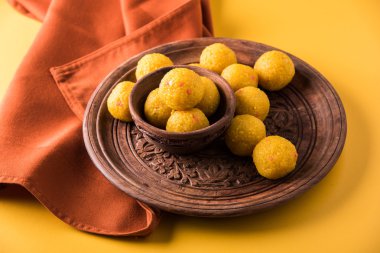 Hint tatlılar bundi laddu veya motichur laddu veya motichoor laddu, seçici odak