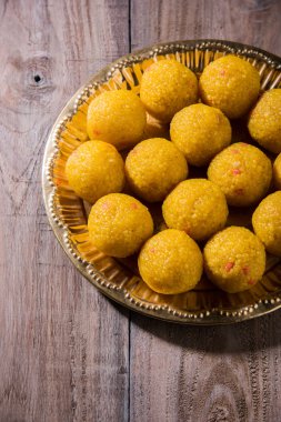 Hint tatlılar bundi laddu veya motichur laddu veya motichoor laddu, seçici odak