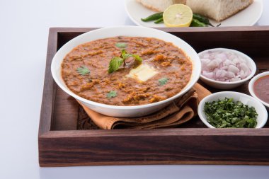 Pav Bhaji veya paav bhaji, ekmek, soğan ve tereyağı, Hint yemekleri, Mumbai gıda Hint baharatlı fast food