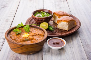 Pav Bhaji Hint baharatlı fast food ekmek, soğan ve tereyağı, Hint yemekleri, Mumbai gıda