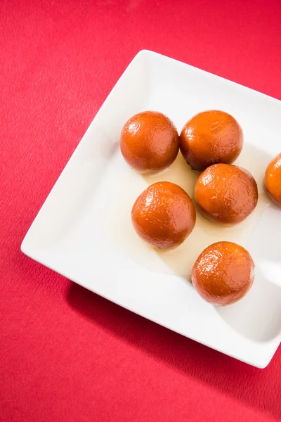 Gulab Jamun ή Gulabjam ή Gulab μαρμελάδα, δημοφιλές επιδόρπιο ινδική — Φωτογραφία Αρχείου