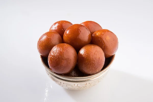 Gulab Jamun atau Gulabjam atau Gulab Jam, makanan penutup populer India — Stok Foto