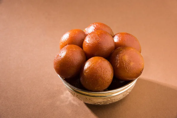 Gulab Jamun atau Gulabjam atau Gulab Jam, makanan penutup populer India — Stok Foto