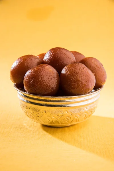 Gulab Jamun ou Gulabjam ou Gulab Jam, sobremesa indiana popular — Fotografia de Stock