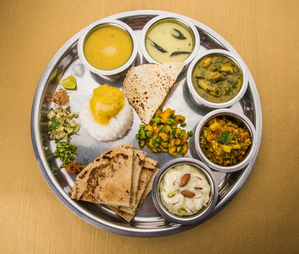 Maharashtrian or marathi food platter or marathi food thali , pune, mumbai konkan, vidarbha food