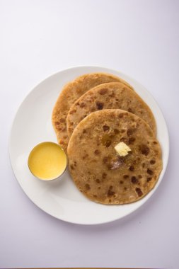 Puran poli önemli tatlı holi festival Hindistan, Hint tatlı, puran roti, genellikle pure ile servis Hint tatlı ekmek menüsüdür