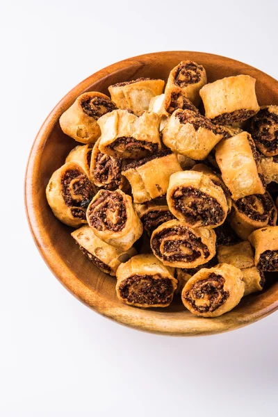 Indian spicy sweet fried snack also known as bakarwadi or bakarvadi or bakar vadi or bakar wadi or spring roll, favourite snacks with tea,  favourite snacks item originated in pune, maharashtra — Stock Photo, Image