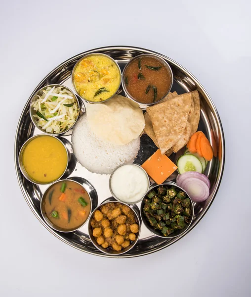 indian thali, indian food thali, punjabi thali, punjabi food thali, north indian thali, roti, gulab jamum, paneer, chole, pulav or veg biryani, raita or rayta, daal tadka or tarka combination