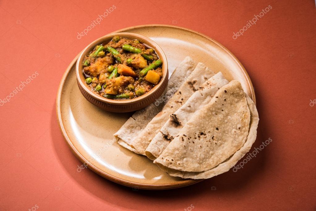 Roti Aloo Bhaji Roti Potato Masala For Chapati Batata Rassa Bhaji