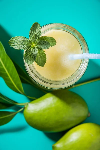 Green mango juice also known as kairi panha, aam panna, Mango Pahna, green mango drink, Fresh green mango smoothie with fresh green mangos