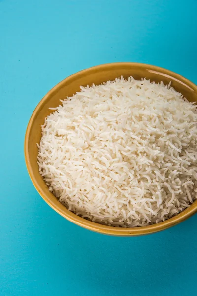 Hint basmati pirinç, Pakistanlı basmati pirinç, Asya basmati pirinç, beyaz pirinç, düz pirinç kase pişmiş pişmiş basmati pirinç pişmiş — Stok fotoğraf