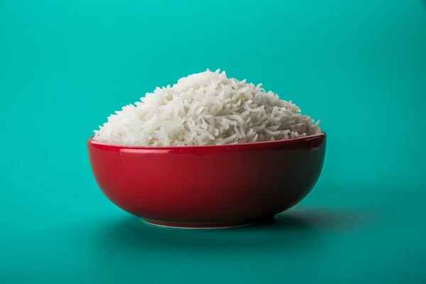 Indický basmati rýže, pákistánské rýže basmati, asijské basmati rýže, vařená rýže basmati, vařené bílé rýže, vařená holý rýži v misce — Stock fotografie