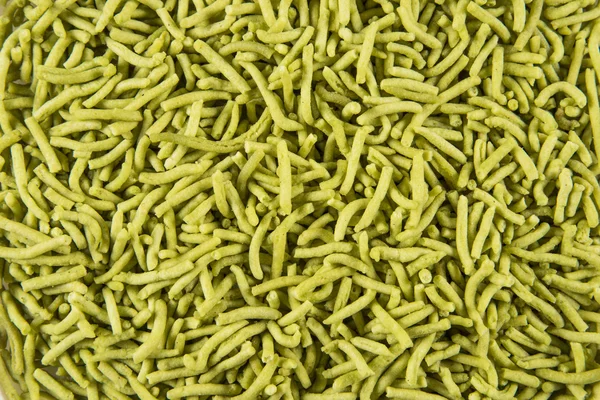 Indio picante snack besan sev o verde sev o palak sev — Foto de Stock