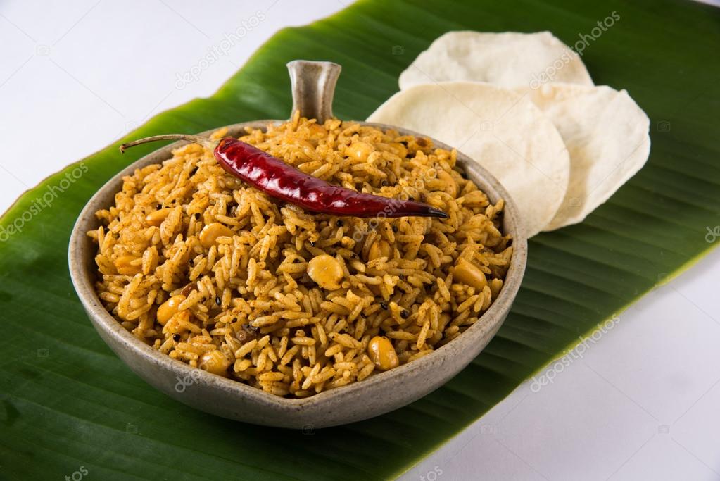 Images: tamarind rice | Tamarind Rice or puliyodharai rice and Poppadom