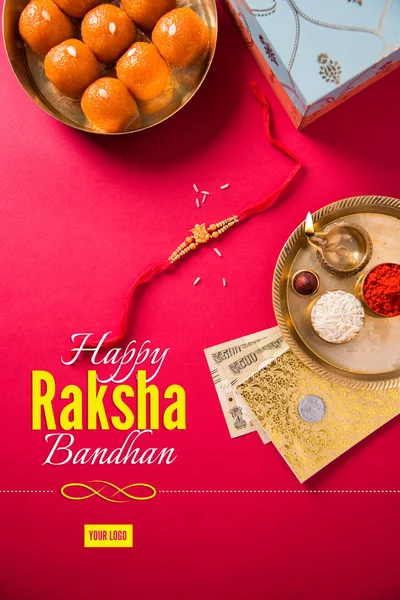 Artwork for Rakhi or Raksha Bandhan Greeting card — Stock Photo, Image