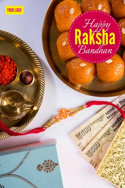 Artwork for Rakhi or Raksha Bandhan Greeting card — Stock Photo, Image